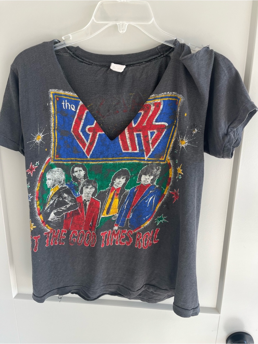 MadeWorn the CARS Band Tee in Charcoal with Red, Blue & Green Graphic